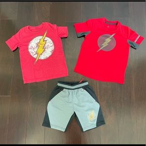 Flash set of 2 shirts and 1 short, size 4-7y